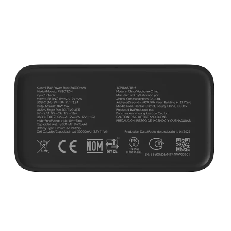 Baterie externă Xiaomi Power Bank 18W, Black 5
