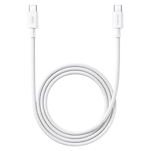 Cablu impletit Xiaomi 6a Type-C to Type-C 200cm, Alb
