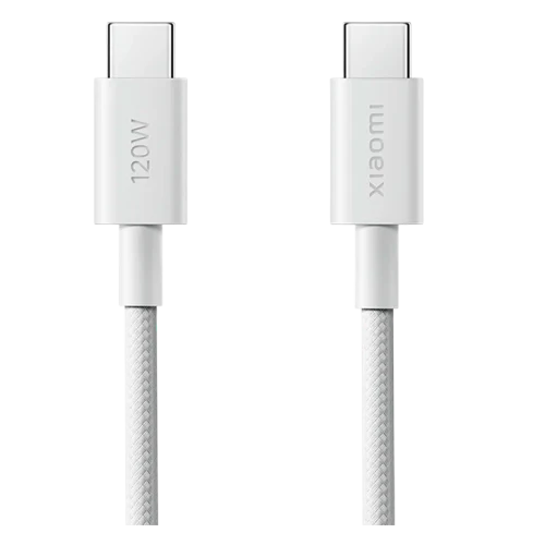 Cablu impletit Xiaomi 6a Type-C to Type-C 200cm, Alb