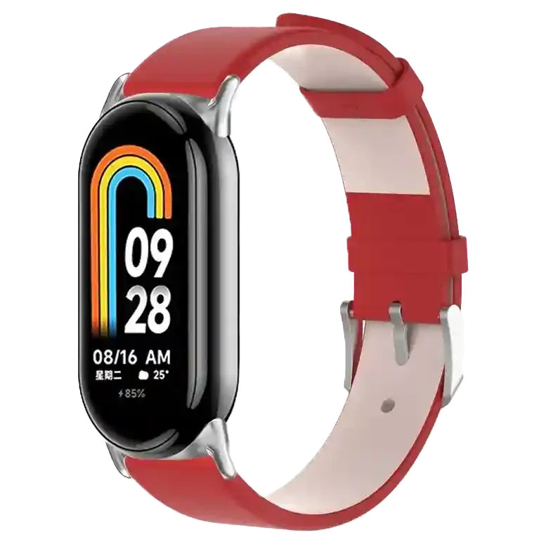 Cureluşă Xiaomi Strap Leather Smart Band 8/9 Red 2