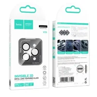 Sticlă de protecție HOCO Invisible 3D pentru lentilă iPhone 16 Pro/16 Pro Max (V15), Black 3