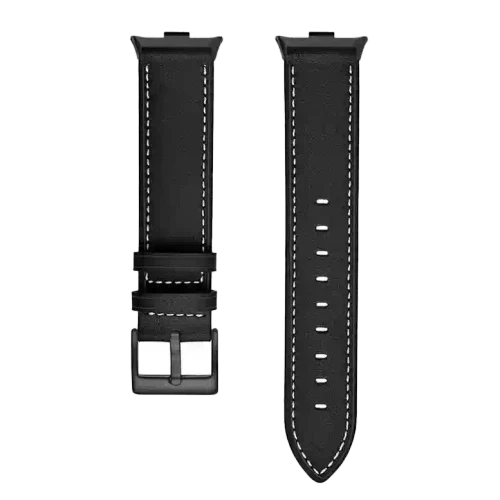Cureluşă p/u Band 8 Pro / 9 Pro / Redmi Watch 4 Leather Black