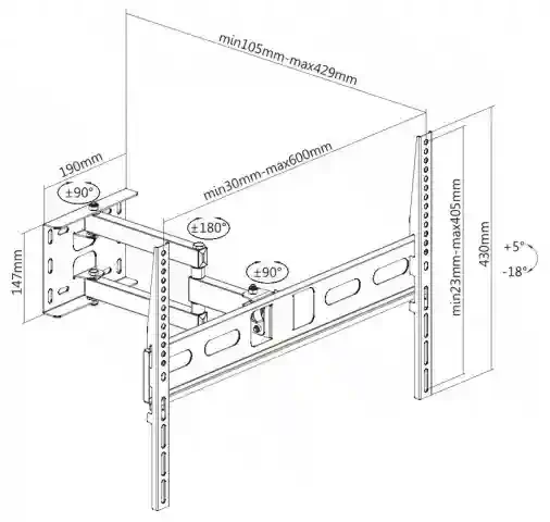 Крепление для LCD, LED, PDP Eurolux PEUA 1946 2
