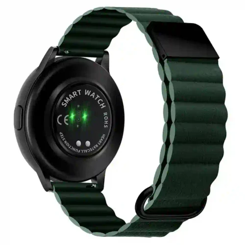 Ремешок кожаный на магните 20mm Green