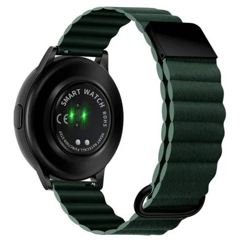 Ремешок кожаный на магните 20mm Green