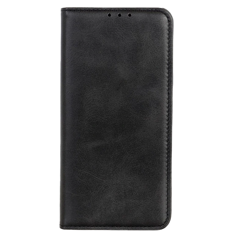 Flip case Smooth/plain leather for POCO Black