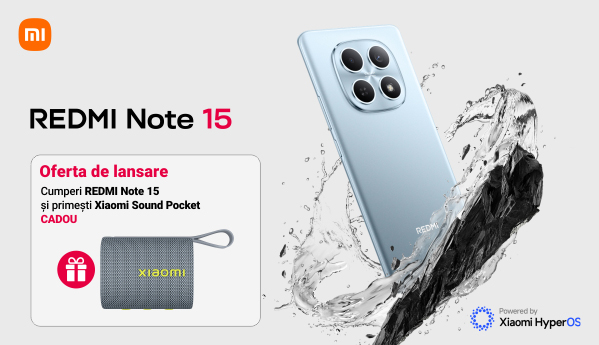Xiaomi Redmi Note 15 + boxă portabilă CADOU!