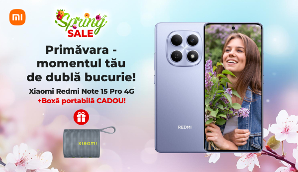 Spring SALE - Xiaomi Redmi Note 15 Pro + boxă portabilă CADOU!